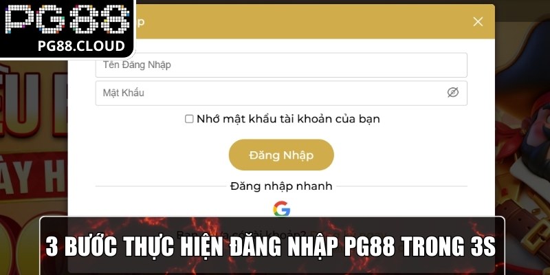 3 bước thực hiện đăng nhập PG88 trong 3s