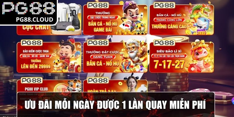 Ưu đãi mỗi ngày được 1 lần quay miễn phí