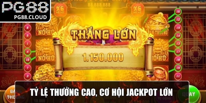 Tỷ lệ thưởng cao, cơ hội được nhận thưởng jackpot càng lớn